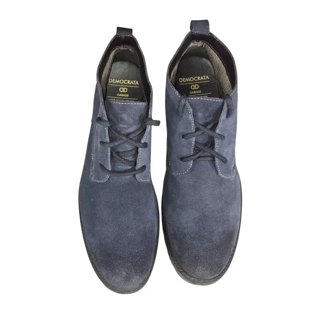 Democrata Garage 'Stroke' Men's Navy Blue Suede Leather Chukka Boots 10